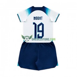 Anglie Mount 19 Domácí Dres MS ve fotbale 2022 Krátký rukáv Děti Fotbalové Dresy