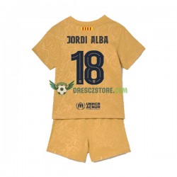 FC Barcelona Jordi Alba 18 Venkovní Dres 2022-2023 Krátký rukáv Děti Fotbalové Dresy