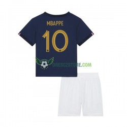 Francie Mbappé 10 Domácí Dres MS ve fotbale 2022 Krátký rukáv Děti Fotbalové Dresy
