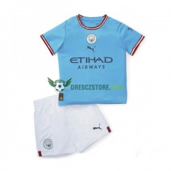Manchester City Domácí Dres 2022-2023 Krátký rukáv Děti Fotbalové Dresy