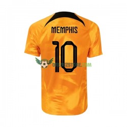 Nizozemsko Memphis 10 Domácí Dres MS ve fotbale 2022 Krátký rukáv Muže Fotbalové Dresy