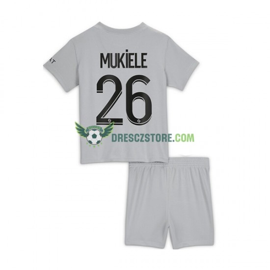 Paris Saint-Germain Mukiele 26 Venkovní Dres 2022-2023 Krátký rukáv Děti Fotbalové Dresy