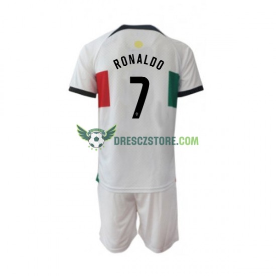Portugalsko Ronaldo 7 Venkovní Dres MS ve fotbale 2022 Krátký rukáv Děti Fotbalové Dresy