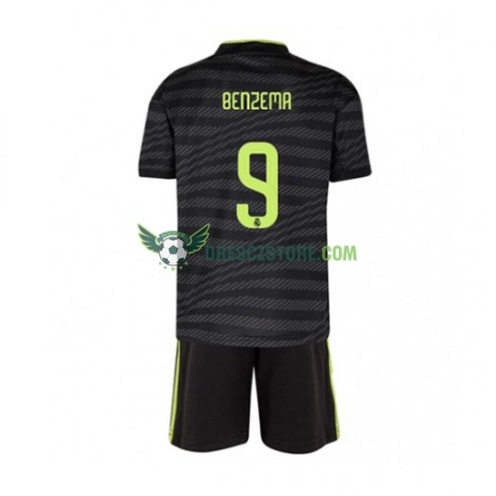 Real Madrid Benzema 9 Alternativní Dres 2022-2023 Krátký rukáv Děti Fotbalové Dresy