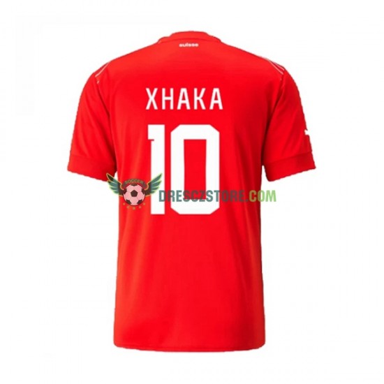 Švýcarsko Xhaka 10 Domácí Dres MS ve fotbale 2022 Krátký rukáv Muže Fotbalové Dresy
