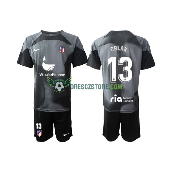 Atlético Madrid Jan Oblak 13 Brankářské Venkovní Dres 2022-2023 Krátký rukáv Děti Fotbalové Dresy