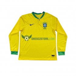 Brazílie Domácí Dres MS ve fotbale 2022 Dlouhý rukáv Muže Fotbalové Dresy