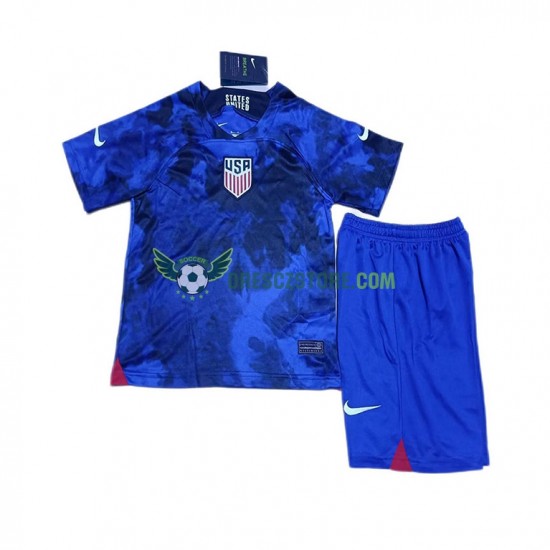 Spojené Státy Americké Venkovní Dres MS ve fotbale 2022 Krátký rukáv Děti Fotbalové Dresy