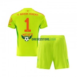 FC Bayern Mnichov Manuel Neuer 1 Brankářské Domácí Dres 2024-2025 Krátký rukáv Děti Fotbalové Dresy