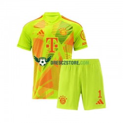 FC Bayern Mnichov Manuel Neuer 1 Brankářské Domácí Dres 2024-2025 Krátký rukáv Děti Fotbalové Dresy
