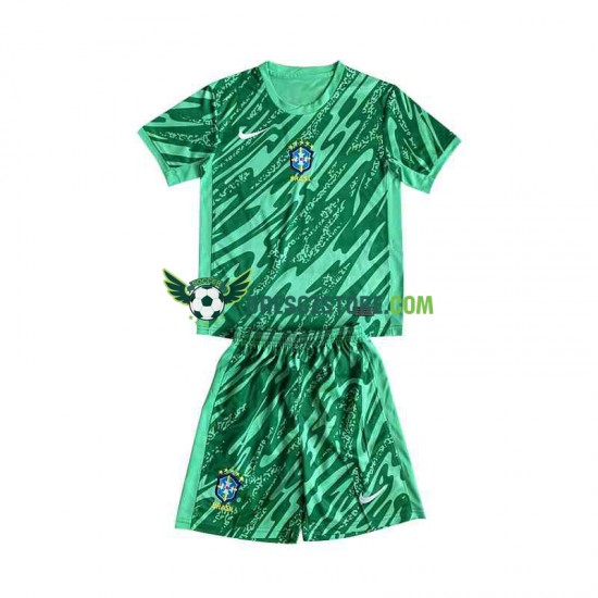 Brazílie Brankářské Alternativní Dres 2024 Krátký rukáv Děti Fotbalové Dresy