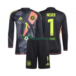 Německo Manuel Neuer 1 Brankářské Domácí Dres Euro 2024 Dlouhý rukáv Děti Fotbalové Dresy