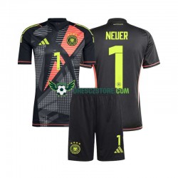 Německo Manuel Neuer 1 Brankářské Domácí Dres Euro 2024 Krátký rukáv Děti Fotbalové Dresy