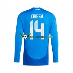 Itálie Chiesa 14 Domácí Dres Euro 2024 Dlouhý rukáv Muže Fotbalové Dresy