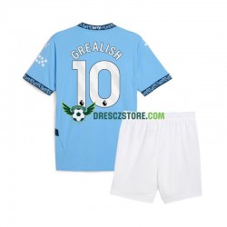 Manchester City Jack Grealish 10 Domácí Dres 2024-2025 Krátký rukáv Děti Fotbalové Dresy