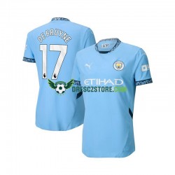 Manchester City Kevin De Bruyne 17 Domácí Dres 2024-2025 Krátký rukáv Muže Fotbalové Dresy