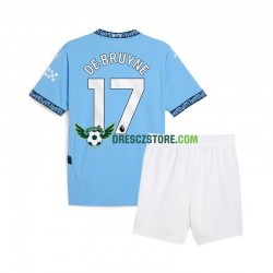 Manchester City Kevin De Bruyne 17 Domácí Dres 2024-2025 Krátký rukáv Děti Fotbalové Dresy
