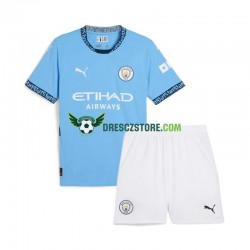 Manchester City Domácí Dres 2024-2025 Krátký rukáv Děti Fotbalové Dresy