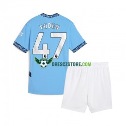 Manchester City Phil Foden 47 Domácí Dres 2024-2025 Krátký rukáv Děti Fotbalové Dresy